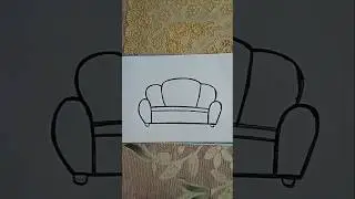 How to draw a Sofa Easy step by step 🛋️ #shorts #youtubeshorts #ytshorts #trending #viralvideo #sofa