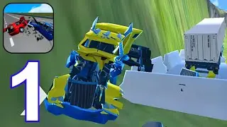 Car Crash Simulator : Accident - Gameplay Walkthrough, Mountain Downhill (iOS,Android) | Part 01