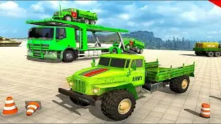 US Army Jeep Tank Transporter Truck Helicopter Cargo Simulator - Android iOS Gameplay