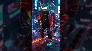 Cyberpunk Cat Dance | Neon Kitty in the Future 🌃🐱