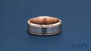 Mens Satin Wedding Band In 14kt White And Rose Gold (8mm)