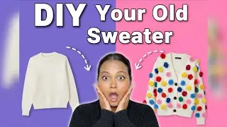 Sweater Makeover in Minute ✨ DIY Pom Pom Sweater Glow- up