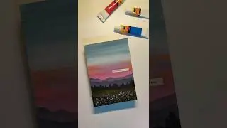sky painting|| easy sunset painting ideas #cover #indie #aesthetic #art #artideas #painting
