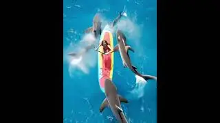 Epic #sharks  vs #paddleboarding  Showdown &ndash; Woman&rsquo;s #standuppaddling  Fight Goes Viral!