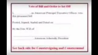 Veto of Bill and Order to Set Off