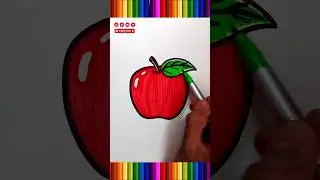 how to coloring a apple #drawing #coloring #fruit #shorts