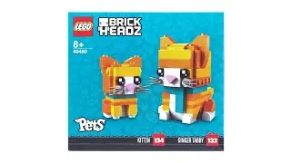 Lego&reg; BrickHeadz 133/134 - 40480 Ginger Tabby and Kitten / Speed Build / Unboxing