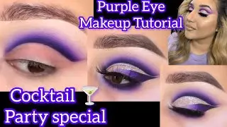 Cocktail Party Special Eye Makeup Tutorial|Bold Smokey Glitter Eye Shadow look|Just 2minute Eye look