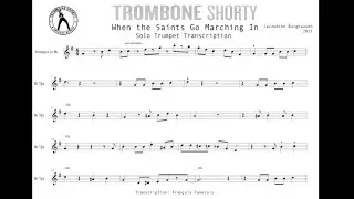 Trombone Shorty - When The Saints Go Marching In - Trumpet Solo Transcription