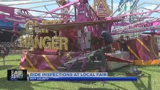 Inspectors checking fair rides to ensure guest safety