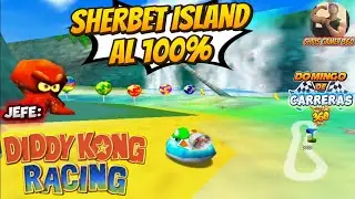 Diddy Kong Racing [N64]: Sherbet Island al 100% 🏝️💎 Monedas, Trofeo y Jefe Pulpo | Modo Aventura