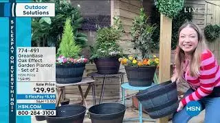 GreanBase Oak Effect Garden Planter  Set of 2
