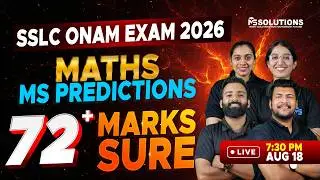 SSLC Onam Exam 2026 Maths | MS Predictions 72+ Marks Sure | LIVE | MS SOLUTIONS