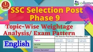 SSC Selection Post Phase 9 Topic Wise Weightage Analysis[ English ] SSC Selection Post Exam Pattern