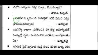 current affairs telugu 2016-2017 || varthalloni pradeshalu