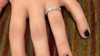 Art Deco Style Pave' miligree wedding band with cz 14k white gold