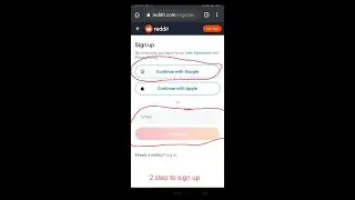 How to register on the Reddit website from Android