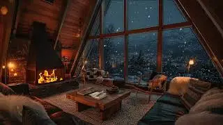 Fireplace Ambience with Gentle Piano Music for Deep Sleep and Stress Relief