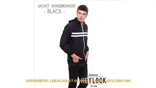TERLARIS JAKET PARASUT PRIA JAKET JOGGING OUTDOOR COWOK RUNNING OLAHRAGA - BLACK