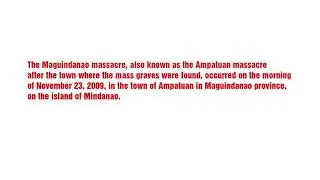 MAGUINDANAO MASSACRE: ANG HATOL