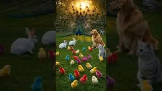 Cute Chicks Meet Peacock, Dogs & Cat 🐥🦚🐶🐱 | Aesthetic Cuteness Overload