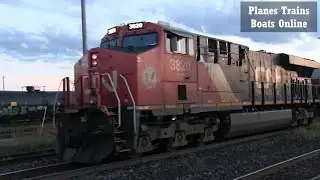 TRAIN 394 - CN 3820, & DPU CN 2864 Engines Manifest Train Eastbound In Sarnia