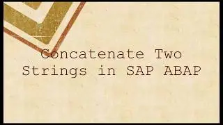String Concatenate in sap abap