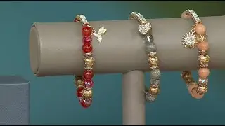Red Carpet Gifts Gem & Lava Diffuser Bead 3-Piece Stretch Bracelet Set