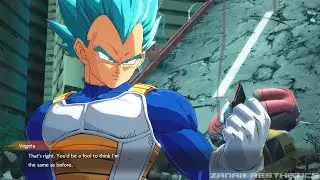 Super Saiyan Blue Vegeta Meets Cell Scene - Dragon Ball FighterZ