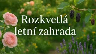 Rozkvetlá letní zahrada – růže, moruše, fíky a levandule | Relaxační video se zvuky přírody