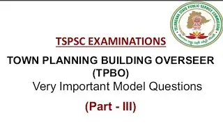 #tspsc #tpbo @VidyaTv3  TSPSC Town Planning & Building Overseer Model Questions #group4  #group2