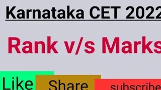KCET Marks vs Rank 2022