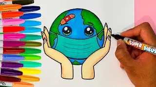 COMO DIBUJAR SALVEMOS AL PLANETA TIERRA DEL CORONAVIRUS JUNTOS