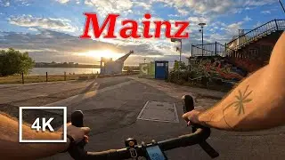 Riding the Gravel Bike over the Rhine through Mainz Neustadt, Germany | Summer Ride | 4K