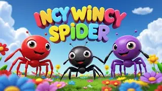 Incy Wincy Spider | Cute Colourful Cartoon Spiders Dance & Sing for Kids💜✅