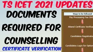 TS ICET 2021 Documents Required for Counselling//Certificate verification//Counselling Dates.?