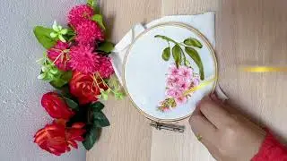 Flower Ribbon Embroidery | Hand Embroidery Tutorial | Embroidery for Beginners