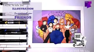 Draw with me: FRIENDS! How the cover to this month's #bujo came to be. #friends #drawwithme #markers