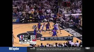 Ben Wallace plays defense against Tim Duncan in 2005 Finals without fouling