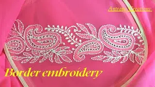 Border design embroidery tutorial  | Hathkati jali | Mukaish work | Antrang Creations