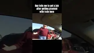 Guy tells me to get a job after getting scared #trainhorn #trending #viral #shorts #lol #comedy