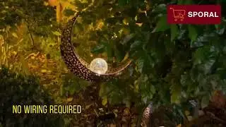 Solar-Powered Moon Crackle Glass Globe | Stake | Landscape Light | Patio | Decor |
