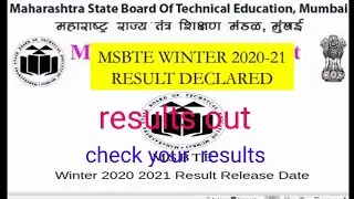 MSBTE WINTER 2020 RESULTS DECLARED #ENGINEERING SOLUTION