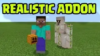 Minecraft PE 0.16.0 ADDON GAMEPLAY! 'REALISTIC ADDON' and BEHAVIOR PACK MCPE 0.16.0