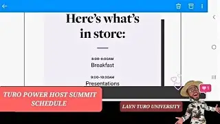 TURO POWER HOST SUMMIT SCHEDULE IN FULL DETAIL  🕐🗓
