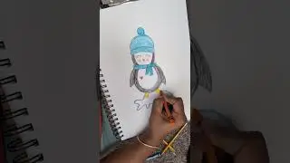 Penguin welcoming the winter #crayon #colors #pencilarts #penciledbylatha