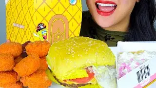 ASMR BURGER KING SPONGEBOB BIKINI BOTTOM BUNDLE (MUKBANG / EATING SOUNDS) | NO TALKING