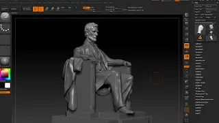 First Live Stream Recorded - Modeling Abraham Lincoln Statue in Zbrush Timelapse