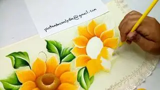 Tutorial De Pintura Como Pintar Girasoles Fácil / How to paint Easy Sunflowers