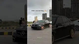 POV C63 drifting..🔥💀  #karachitrack #carsofpakistan #viralshorts #youtube #amgc63#shortvideo
